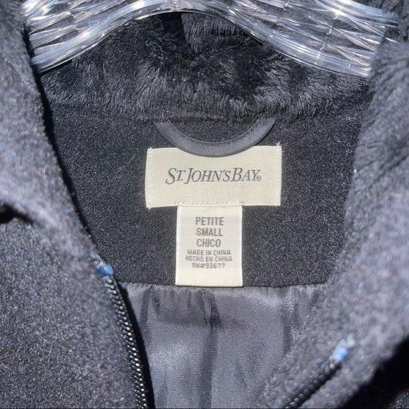 St John Bay Woman Wool/Cashmere Blend Hoody Coat Size S - Picture 5 of 6